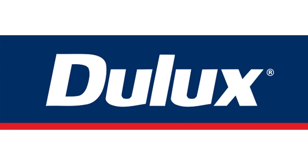 Dulux logo with trademark on blue background