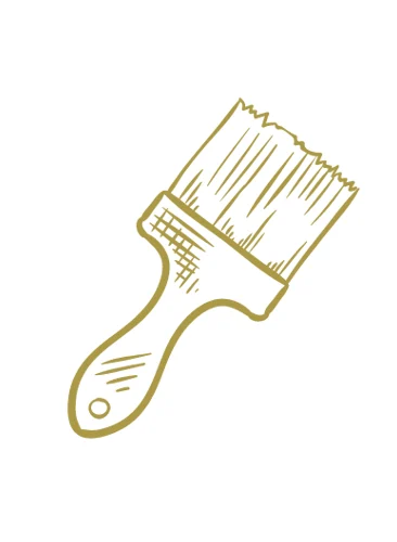 Sketch of paintbrush with wooden handle